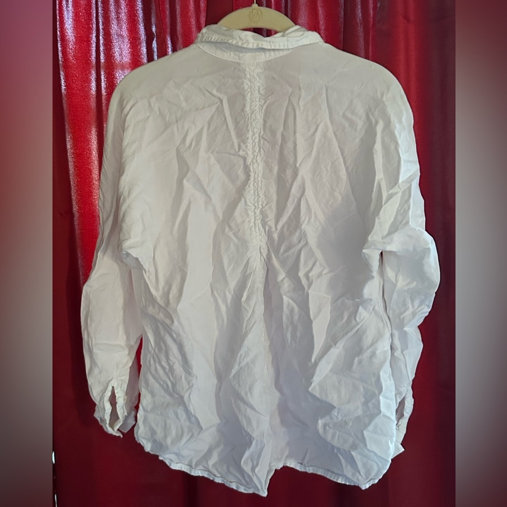 Anthropologie Cream Button-Up Blouse - Picture 2 of 8